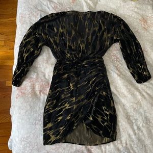 ZARA black and gold velvet dress - size xs